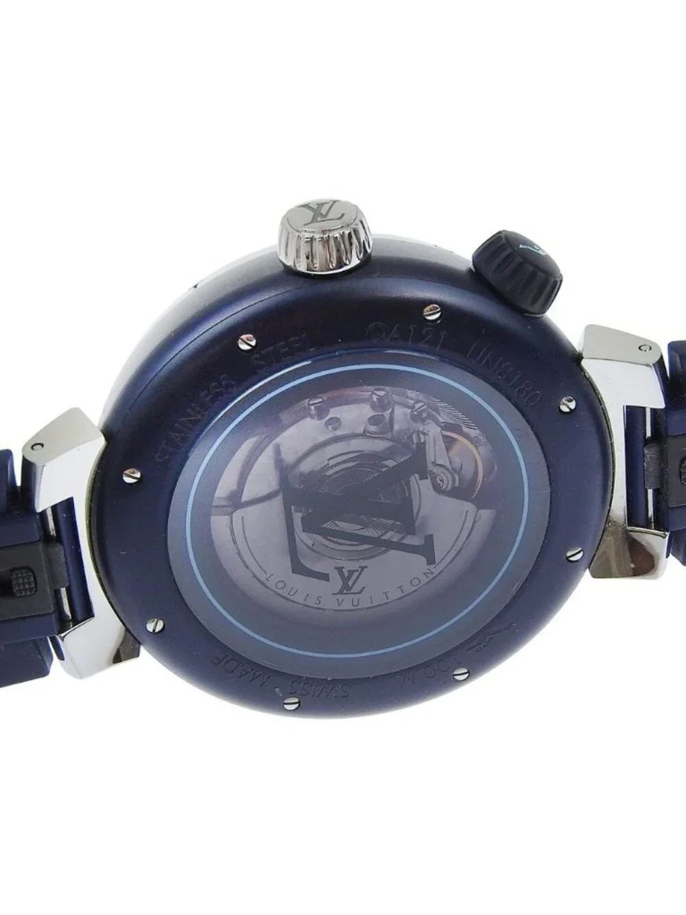Louis Vuitton Tambour Street Stainless Steel Rubber Automatic Winding Analog